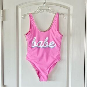 Pink 'Babe' One-Piece Swimsuit